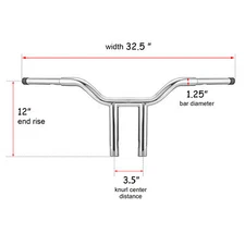 Chrome 12" Rise For Harley Dyna Sportster 1200 883 Rocker C MX-T Bar Handlebar