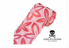 Lord R Colton Masterworks Tie Pink & Pearl Drones Woven Silk Necktie $195 New