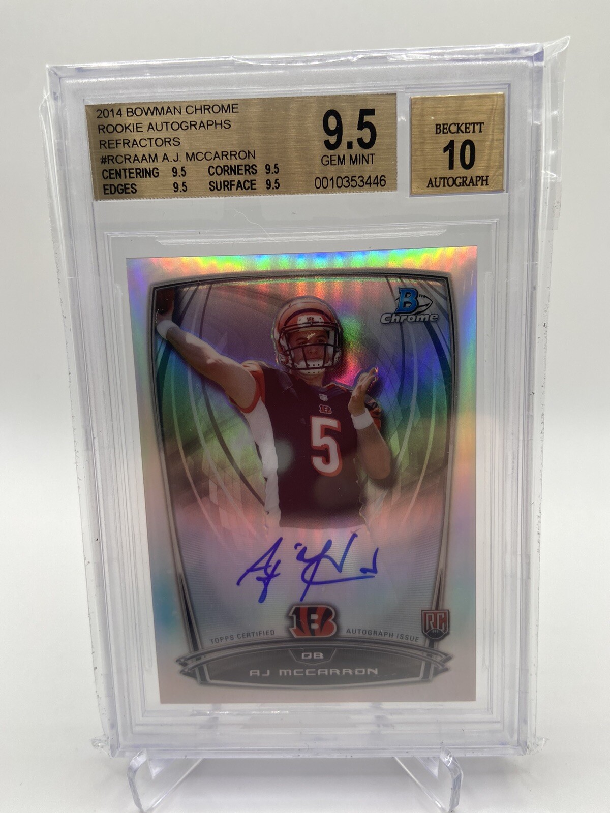 AJ McCarron Bowman Chrome Topps Shelf Rookie #TSRAM Base