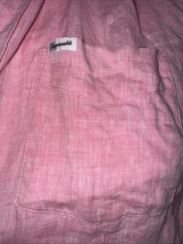Camicia uomo Faconnable taglia media colore rosa manica lunga 100%lino - Foto 7 di 8