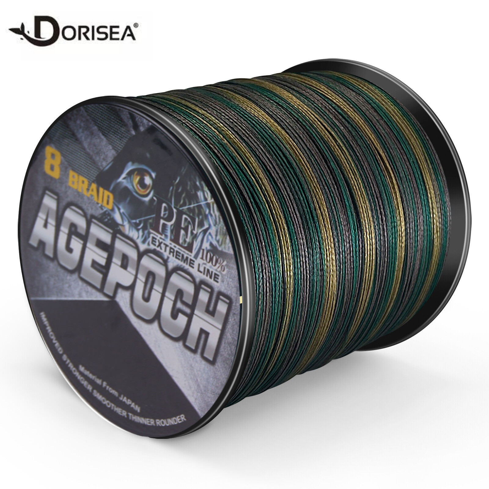8 Strands 100m-2000m Camo Green 6LB-300LB PE Dynema Braided Fishing Line Thread