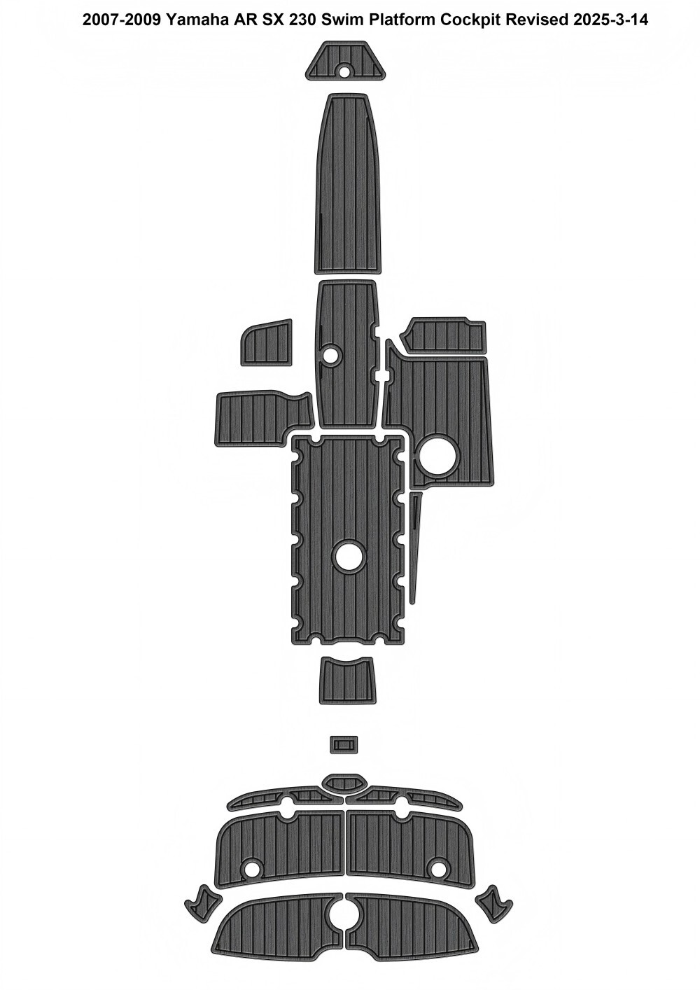 2007-2009 Yamaha AR SX 230 Swim Platform Cockpit Boat EVA Teak Deck Flooring Pad
