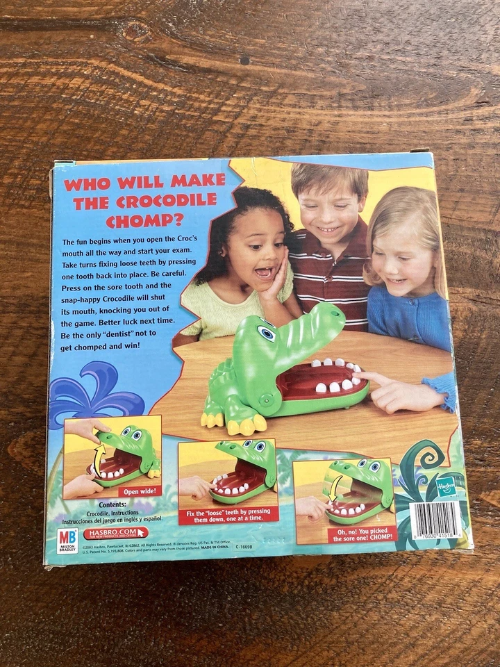 Vintage 2002 2003 Crocodile Dentist Game Box Instructions Hasbro Milton Bradley - Image 2 of 4