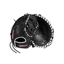 Wilson 11 First Base Training Baseball Mitt - Left Hand Throw Black/Red