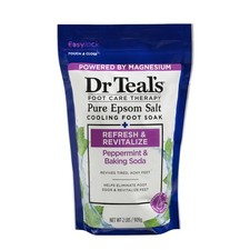 Dr Teal's Pure Epsom Salt Cooling Foot Soak with Peppermint  Baking Soda, 2 lbs