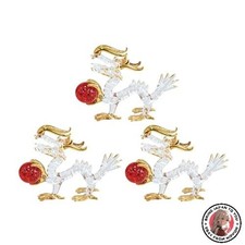 NUOVO drago della vittoria Feng Shui in vetro fatto a mano a quattro carrelli...