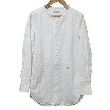 Madison Blue NO COLLAR LONG SH OX Oxford Shirt MB241-5006 S White Women USED