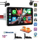 Single DIN Rotatable 10'' Android Auto tilted Touch Screen Car Stereo Radio GPS