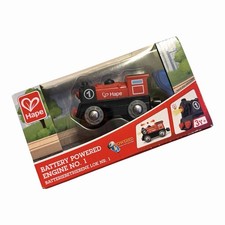 Hape Battery Powered Wooden Train Engine for Kids Compatible with Track Sets NEW
