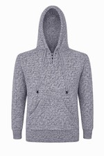 MEN HANDMADE ANDEAN ALPACA LIGHT GRAY PULLOVER HOODIE SZ M