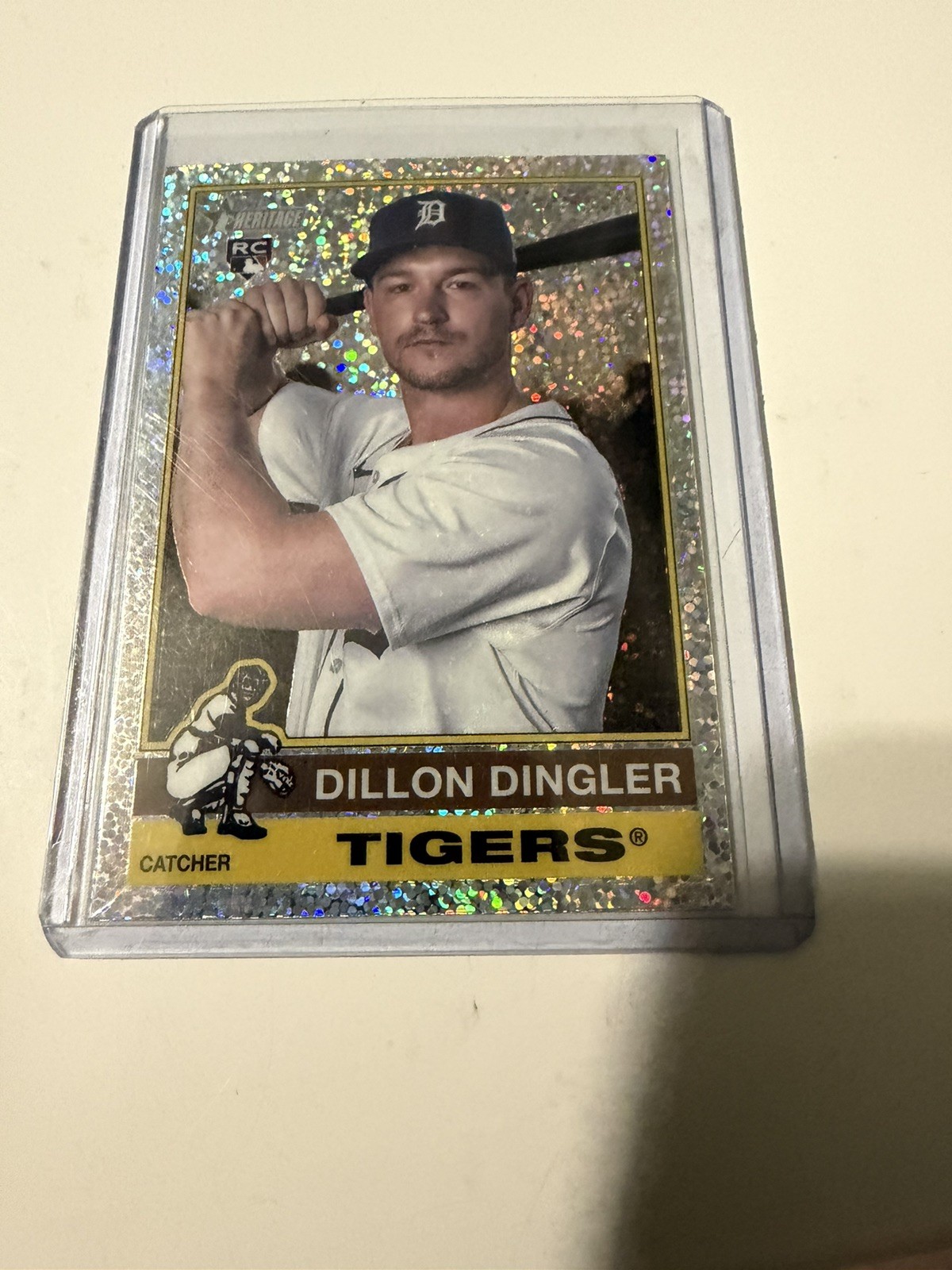 2025 Topps Heritage Chrome Silver Sparkle #130 Dillon Dingler Baseball Card