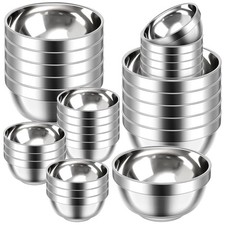 Mimorou 20 Pack 304 Stainless Steel Bowls Set 13 oz 34 oz Metal Double Walled In