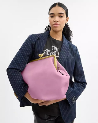COACH Big Large Kisslock Rose Kiss Lock Pink Frame Bag Nwt | eBay