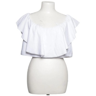 Unique Vintage, Crop Top, Größe: 4XL, Weiß, Elasthan/Polyamid, Einfarbig #pI9
