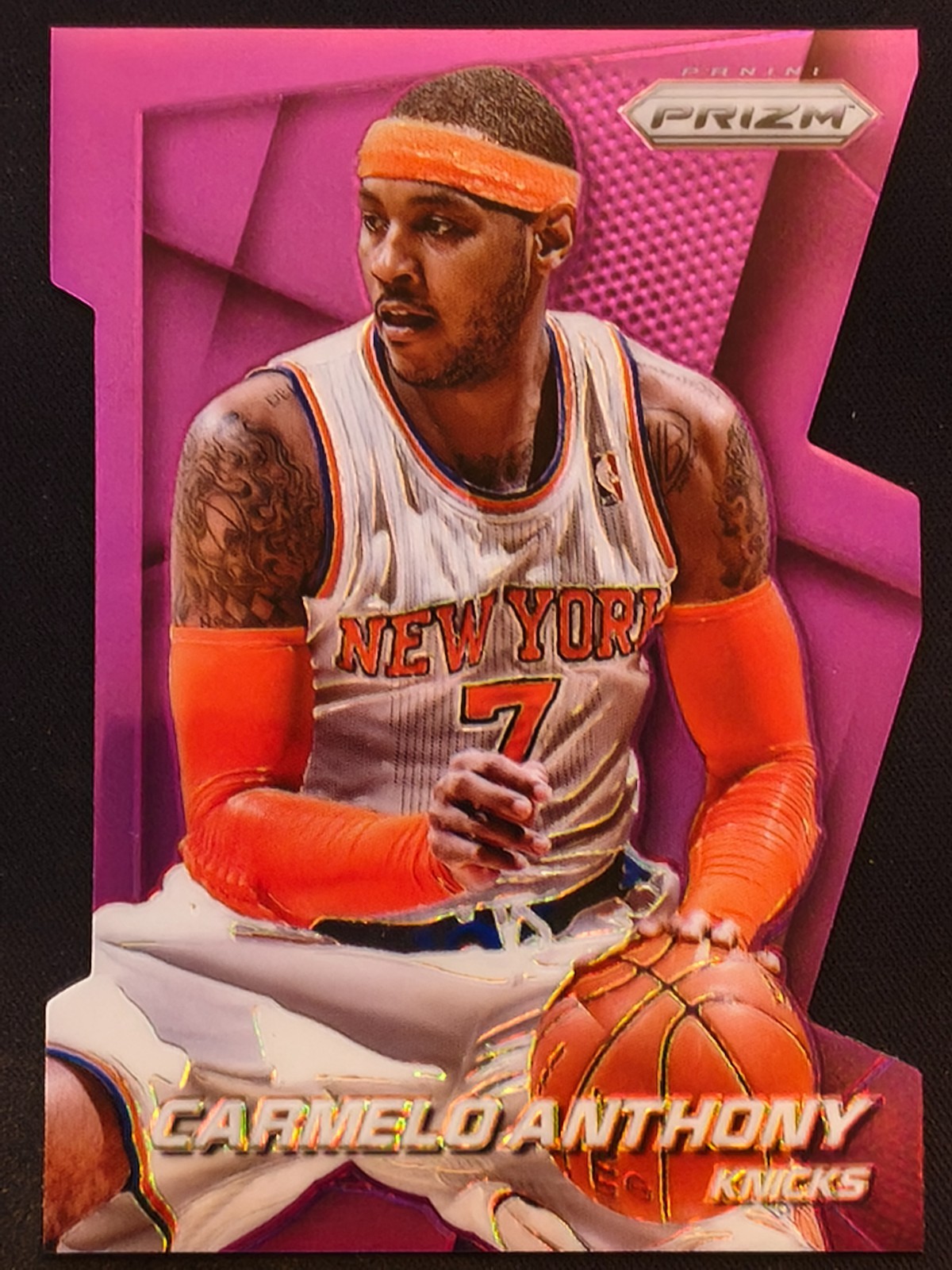 2014-15 Panini Prizm #89 Carmelo Anthony Purple Prizms Die-cut /139