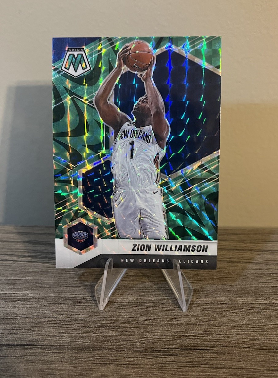 2020-21 Panini Mosaic - Zion Williamson #49 Green Mosaic Prizm