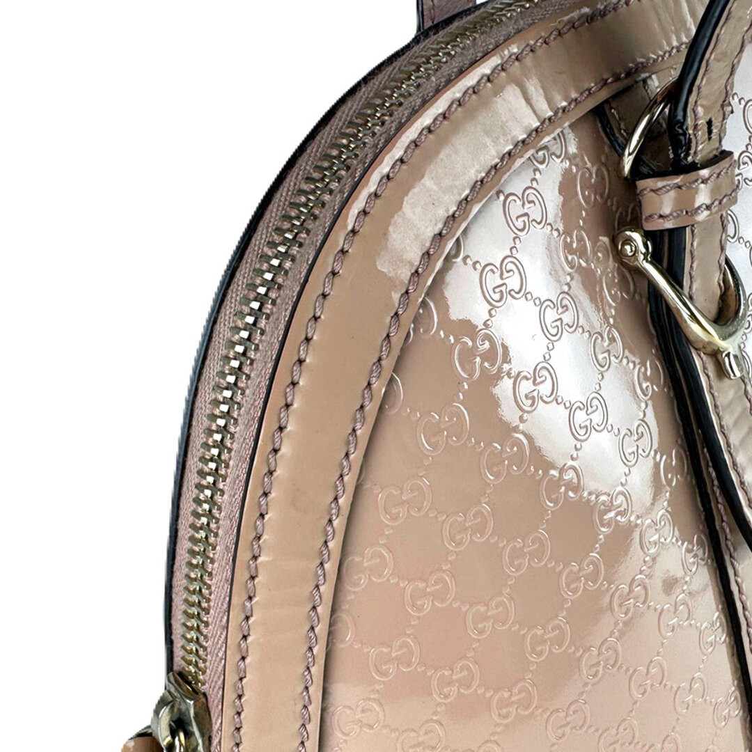 Gucci Micro Guccissima Pink Beige Patent Leather Shoulder Bag Used thumbnail 6