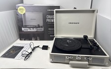 Crosley CR8005G-WS Bluetooth Turntable Record Player White Tested  Working