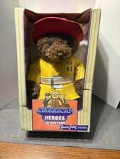 American Heros Heads Tales Gund 1st Edition Fire Fighter Bear Plush Display