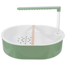 Reusable Bird Bathtub with Pump for Indoor Birds Olive Green ABS Parrot Bath