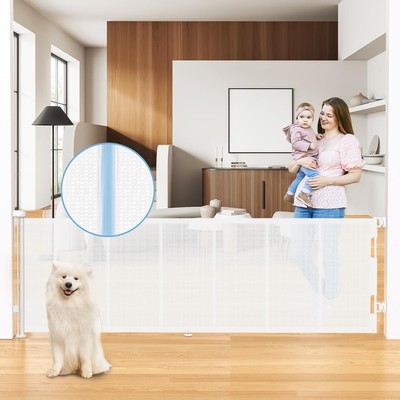 HAMOPY 120 Inch Reinforced Auto-Lock 33'' Tall x 120'' Wide, White 