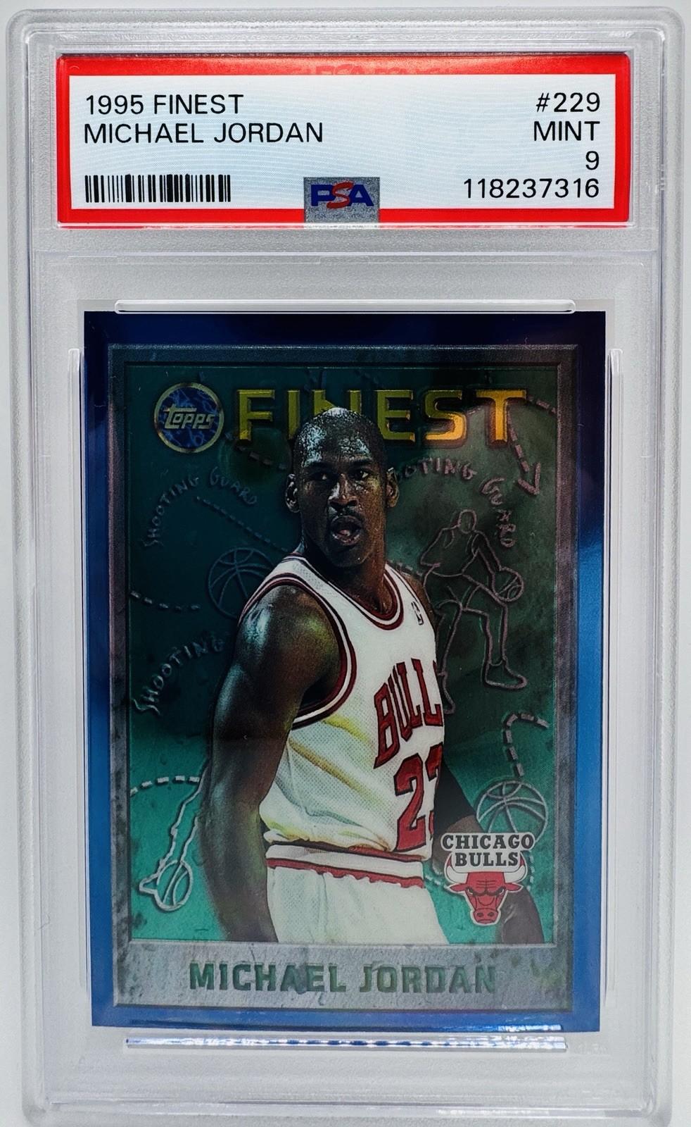 1995 Topps Finest MICHAEL JORDAN 💎 #229 - PSA 9 Mint 💎