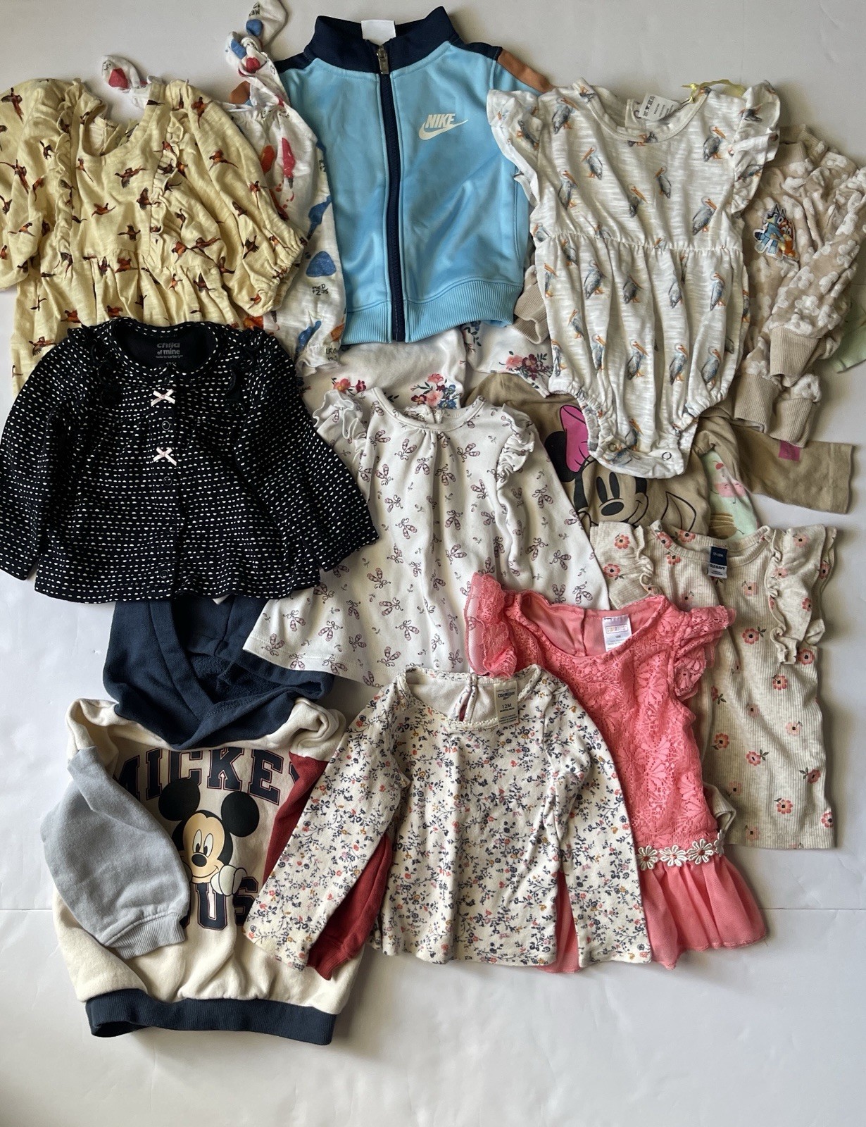 SACAI X NIKE Lotto Abbigliamento Bambina 12 18 Mo 16 Pezzi Nike Disney Pagliaccetti Top Felpa con Cappuccio