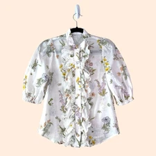 Zimmermann Jeannie Ruffled Floral Blouse