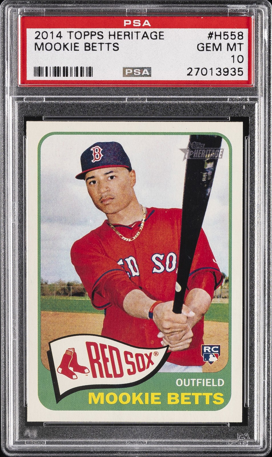 2014 TOPPS HERITAGE #H558 MOOKIE BETTS ROOKIE RC PSA 10