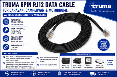 TRUMA iNET System Enclosure Device Data Cable BLK Straight 30CM