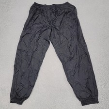 Vintage Nike Pants Mens XL Black Nylon Track Lined Zip Ankle Jogger Swoosh 90s