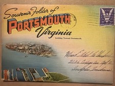 1944 Portsmouth Virginia Souvenir Folder Post...