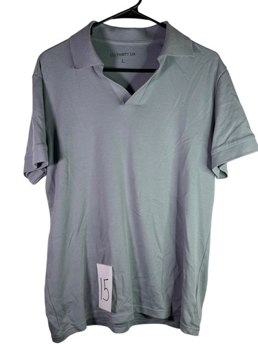 Co Thirty Six Polo Shirt Mens Large Gray Performance Short Sleeve Golf Tennis