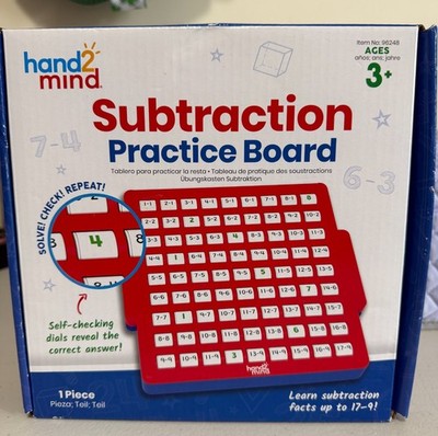 Hand2Mind Subtraction Practice Board Self Checking Math Learning Toy Ages 3+