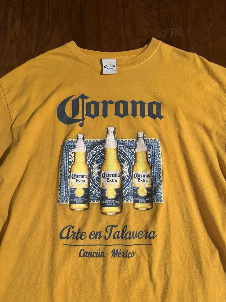 复古 Corona Beer 男式图形 T 恤 L 码 2000 年代 — 第 2/4 张图片