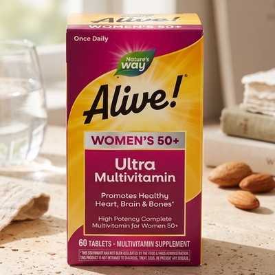 Alive! Women's 50+ Ultra Multivitamin 60 Tablets High Potency Once Daily