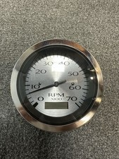 7000 Rpm Tachometer Gauge Chrome Face Plate  Bezel 7k Faria 3 1/4 Cut Out