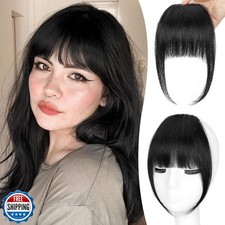 YOLIN Clip in Bangs, 100 Human Hair Bangs with Temples Bangs Hairpieces for