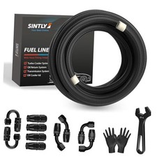 6AN 16FT PTFE Fuel Line Hose Kit 5/16 Inch AN6 E85 16FT Hose 6AN Fitting Black