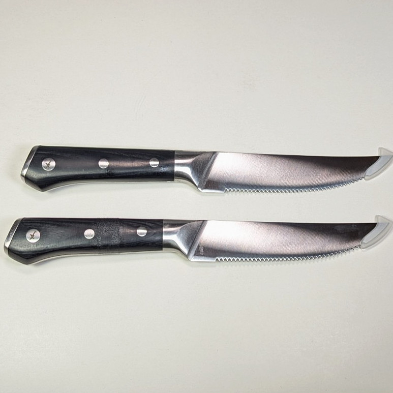 2x Replacement Cutluxe Serrated Steak Knives 9½" Forged Carbon Steel Blade