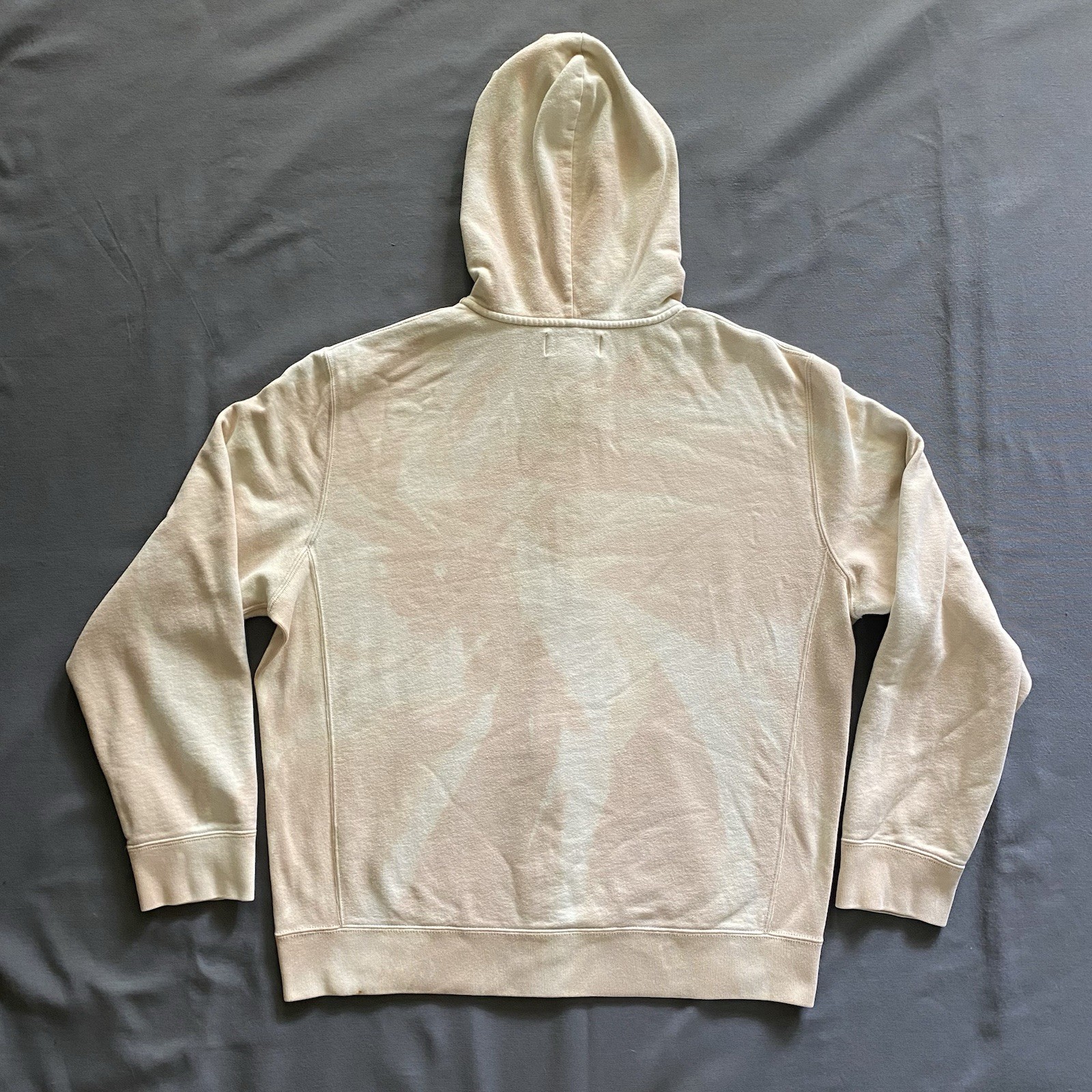 Polo Ralph Lauren Felpa con Cappuccio Uomo Taglia Large Beige Tinta Lavaggio Acido Full Zip Small Pony