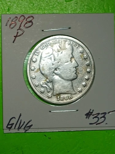 1898-P BARBER HALF DOLLAR. GOOD CONDITION. SCARCE.