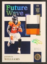 2021 Panini Encased Football JAVONTE WILLIAMS Future Wave Patch /15 RC