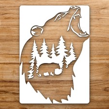 Bear Bear Art Large Reusable Wall Stencil For Painting DIY Home Decor Template