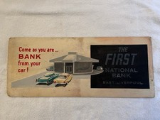 Mid-Century Modern Poster of 1959 Ford Car at Drive In Bank