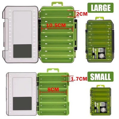 Fishing Tackle Box 14 Compartments Double-Sided Lure Hook Storage Organizer Case