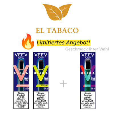 VEEV NOW Ultra Vape Einweg 20 mg/ml E-Zigarette 2+1 gratis E Shisha