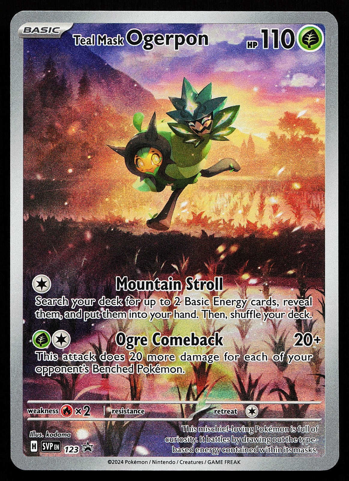 Teal Mask Ogerpon 123 Illustration Rare Scarlet & Violet Promo Pokémon Card