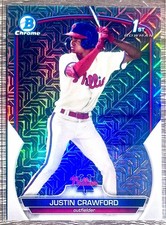 2023 Bowman Mega Box Justin Crawford 1st Bowman Mojo Refractor Phillies