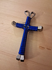 Handmade Horseshoe Nail Cross Necklace Rustic Western Christian Pendant 26" Cord